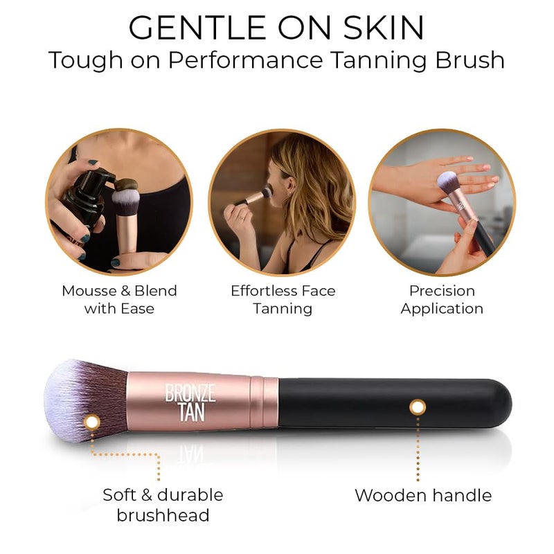 Existing Beauty Bronze Tan Self Tanning Brush for Face and Kabuki Self Tanner Brush for Sunless Tanner - Self Tan Applicator for Face - Self Tanning Face Brush - Substitute for Face Tanning Mitt - Image 2